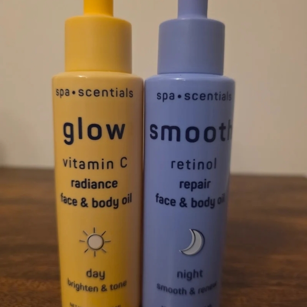 Glow and Smooth Face & Body Oil Set - Yellow and Blue